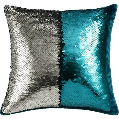 Home Elements Polštář s flitry modro stříbrný 40x40 – Zboží Mobilmania
