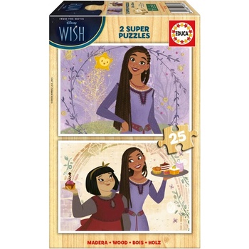 Educa Дървен пъзел, Educa, Wish 2 в 1, 2 х 25 части (EDU19738)