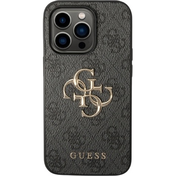 GUESS Калъф Guess - PU 4G Metal Logo, iPhone 15 Pro Max, сив (3666339171575)
