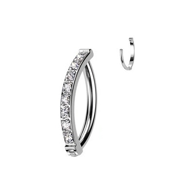 Šperky4U piercing do pupíku titan čiré zirkony TIT1304-C