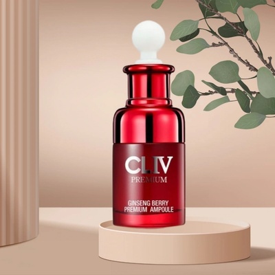 Cliv Premium energizující a elastická obličejová ampule s plody ženšenu 30 ml