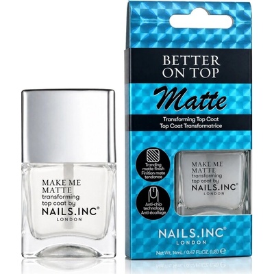 Nails.Inc Matující vrchní lak na nehty Better On Top Make Me Matte (Transforming Top Coat) 14 ml