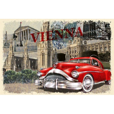 DIMEX ART Флизелинов фототапет винтидж плакат за виена 375 x 250 см