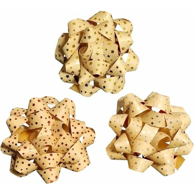 Rozeta 9 cm kraft hvězdy 1 ks - mix barev