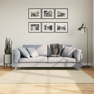 vidaXL Килим HUARTE с къс косъм, мек и миещ се, кремав, 160x160 см (375040)