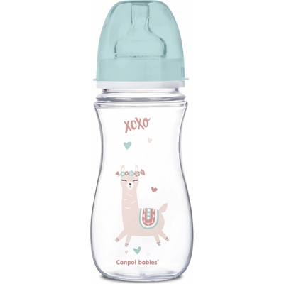 Canpol babies antikolik. fľaštička so širokým hrdlom Exotic Animals zelená 300 ml