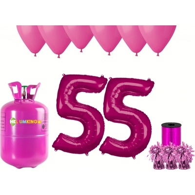HeliumKing Helium párty set na 55. narozeniny s růžovými balónky