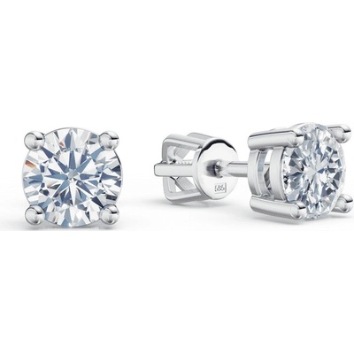 DF Dámske náušnice 3687 z bieleho zlata s diamantmi s celkovou hmotnosťou 1,44 ct