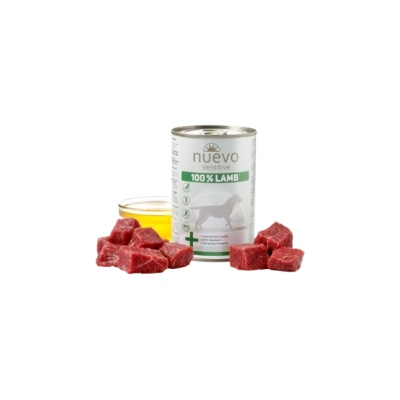 nuevo Dog Sensitive Lamb - Консервирана храна за кучета с агнешко месо, подходяща при алергии или стомашни проблеми, 400 гр