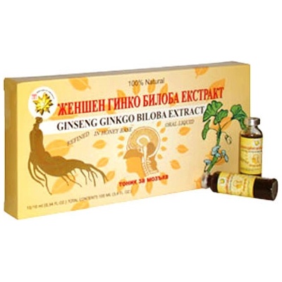 Ginseng Products Ženšen Ginkgo Biloba Extrakt ampule Korean 10 x 10 ml