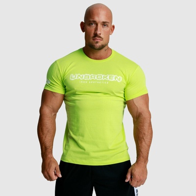 Iron Aesthetics pánske fitness tričko Unbroken limetkové zelená