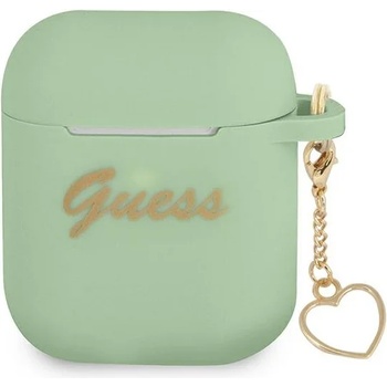 Guess Калъф Guess GUA2LSCHSN за AirPods 1/2, зелен, Silicone Charm Heart Collection (GUE001944-0)