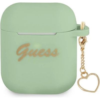 Guess Калъф Guess GUA2LSCHSN за AirPods 1/2, зелен, Silicone Charm Heart Collection (GUE001944-0)