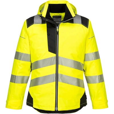 Portwest bunda do deště HiVis PW3 T400 zateplená reflexní žltá/čierna