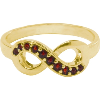 Český granát pozlacený prsten stříbrný 121070Z