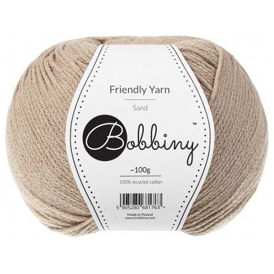 Bobbiny bavlněná příze FRIENDLY YARN 1,5mm sand