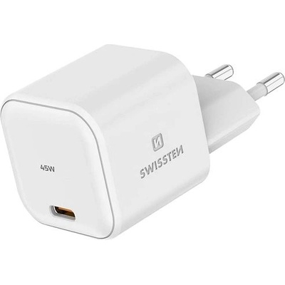 Swissten Síťový Adaptér GaN 1x USB-C 45W PD Bilý – Sleviste.cz