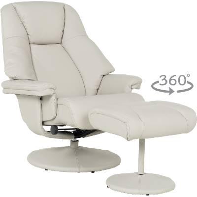 Кресло с табуретка ana - светлосиво