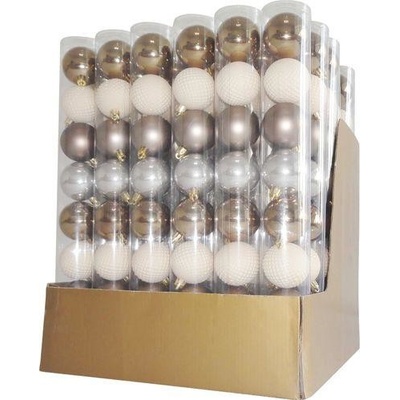 MagicHome Gule 8 ks bielo-strieborné-bronzové na vianočný stromček 5 cm sellbox 36 túb