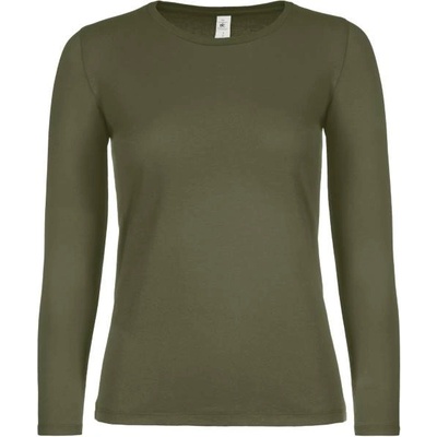 B&C Collection B&C E150 LSL / Дамска тениска с дълъг ръкав - градско каки M (01006Tu4202)