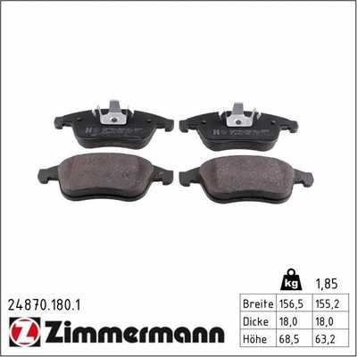 Sada brzdových destiček, kotoučová brzda ZIMMERMANN 24870.180.1