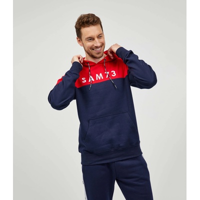 SAM 73 Червено-син мъжки суитшърт s качулка SAM 73 Eldos Sam 73 | Sin | МЪЖЕ | S