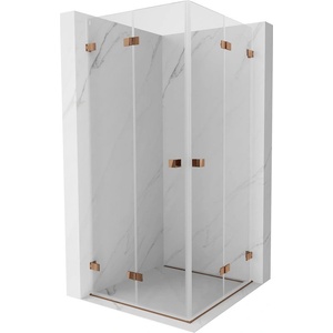 Mexen Lunar-F Duo сгъваем душ-кабина 90 x 90 см, прозрачна, розово злато - 836-090L-090P-60-00 (836-090L-090P-60-00)