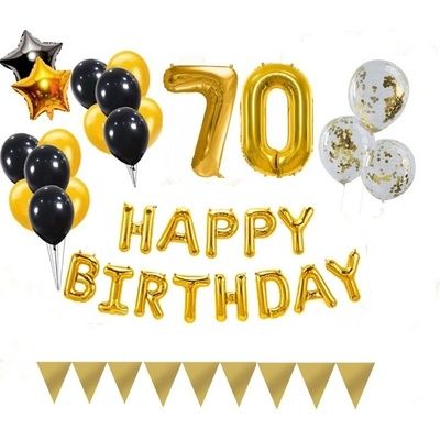 Balónkový set zlato černý číslo 70