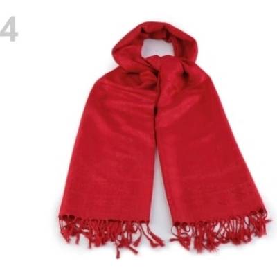 Šála typu pashmina jednobarevná 4 červená