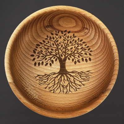 Amadea Dřevěná miska strom masivní dřevo 18 cm