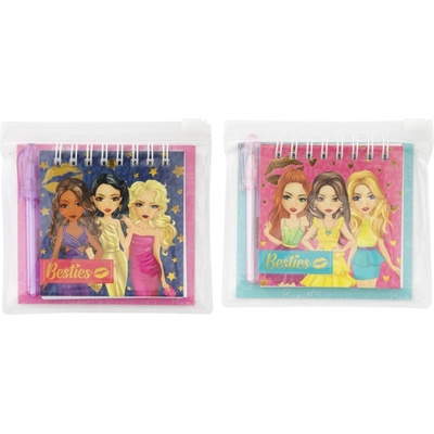 Mini kroužkový blok s tužkou Besties