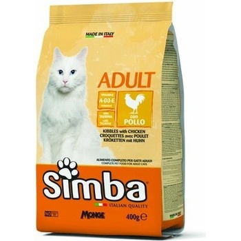 MONGE SIMBA Cat Chicken kompletné suché krmivo pre dospelé mačky s kuracím mäsom 0,4 kg