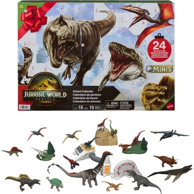 Adventný kalendár pre deti Jurassic World JBG67 dinosaury Mattel