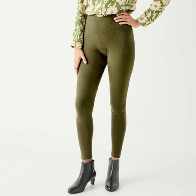 Dlhé legíny s efektom plochého brucha khaki Blancheporte