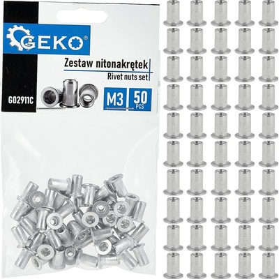 GEKO Nýtovací matice M3 (0,5–1,5) hliníkové, 50 ks - G02911C – Zboží Mobilmania