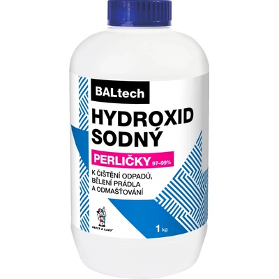 BALtech hydroxid sodný k čištění odpadů a potrubí, bělení a barvení textilií, odmašťovací lázně, perličky, 500 g – Zboží Dáma