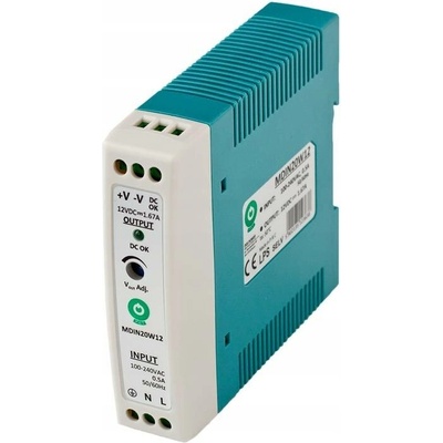 Napájecí zdroj na DIN lištu 5V 2,5A 12,5W POS MDIN MDIN20W5 MTBF 200.000h