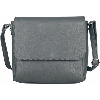 Vera Pelle Středně velká kožená crossbody kabelka no. 62 šedá