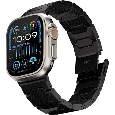 Just Mobile Карбонова каишка за Apple Watch 42мм, 44мм, 45мм, 46мм, Ultra, Ultra 2 49мм - Just Mobile Rare 1K Carbon Fiber Strap (черен) (WB42-100CF)