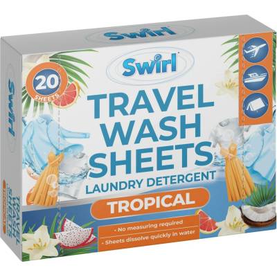 Swirl Travel Wash Sheets Pracie pásiky Tropical 20 ks