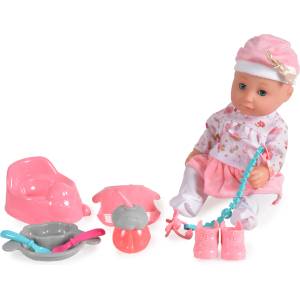 Moni Пишкаща музикална кукла Moni Toys - 36 сm, с шапка (109294)