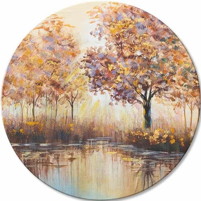 Okrúhly maľovaný obraz Ukryté slnko | rôzne rozmery - 80 cm