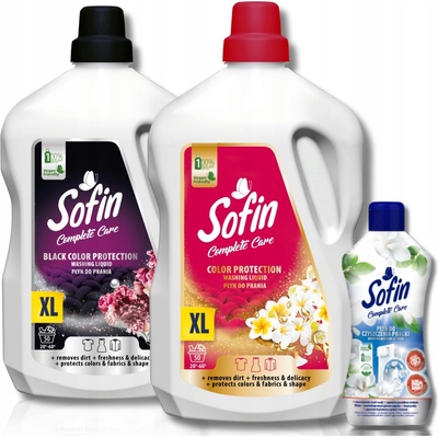 Sofin tekutý prací prostředek Color Black 2 x 2,5 l + Čistič pračky 300 ml