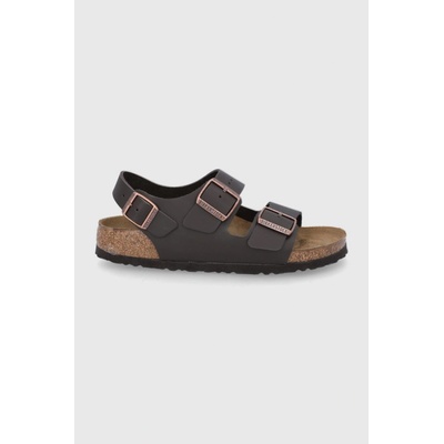 Birkenstock - Kožené sandále Milano 34103-Drk.Brwn, hnedá