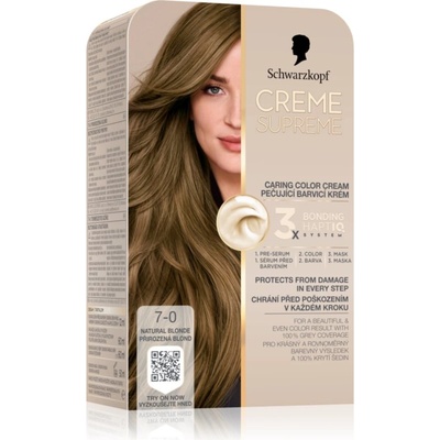 Schwarzkopf Creme Supreme перманентната боя за коса цвят 7-0 Natural Blonde 60ml