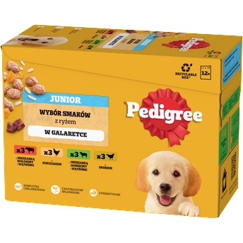PEDIGREE Junior смесени вкусове в желе 12x100g