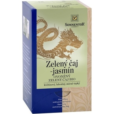 Sonnentor Zelený čaj jasmín ovoněný zelený čaj bio obsahuje kofein 27 g
