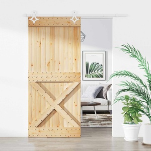 vidaXL Преплъзваща се врата Естествено и бяло 90 x 210 cm (3445094)