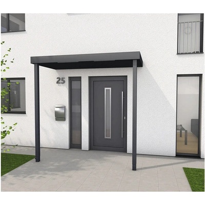 Gutta BS Plus XL RAL 7016 antracit 250x125 cm vrátane 2 stĺpikov odtok vody vľavo