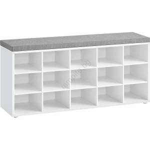 Euziel Шкаф за обувки VOREN 105x48x30 см бял/сив (EZ0310)